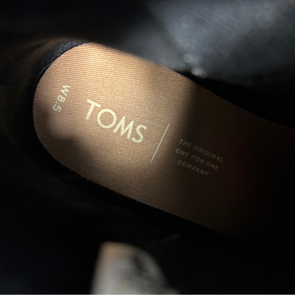 Toms Black Leather Ankle Booties 8.5 - Picture 7 of 9